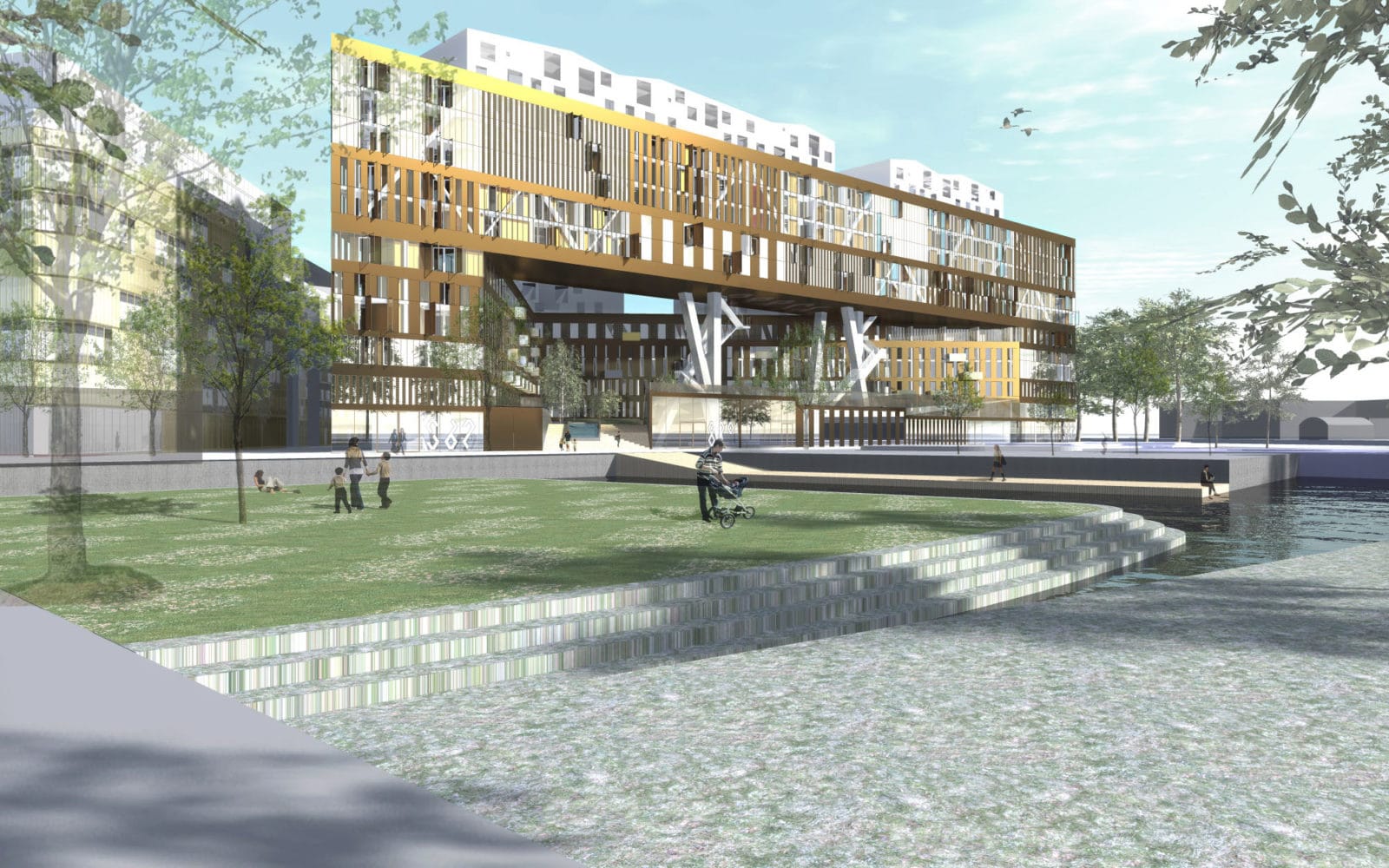 180 logements à Boulogne-Billancourt par HVDN Architecten + Studioninedots © STUDIONINEDOTS