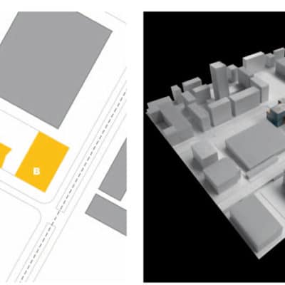 Ilot P à Lyon par Mateo Arquitectura et Dominique Perrault Architecture. 2 Edificios Juntos Esquema 400x400