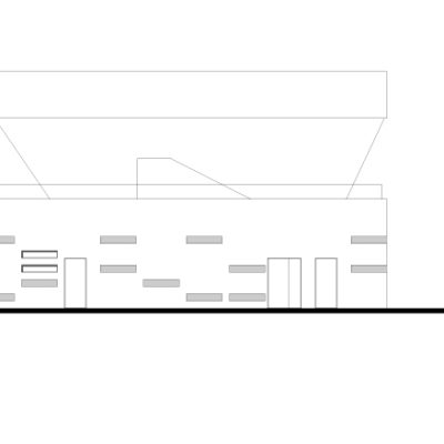Stadium du littoral à Grande-Synthe par Olgga architectes Stadium Facades Est Est Elevation Olgga 400x400