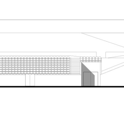 Stadium du littoral à Grande-Synthe par Olgga architectes Stadium Facades Sud South Elevation Olgga 400x400