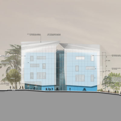 Mediatheque Bron Aia Life Designer Plan 28 Facade Ouest 400x400