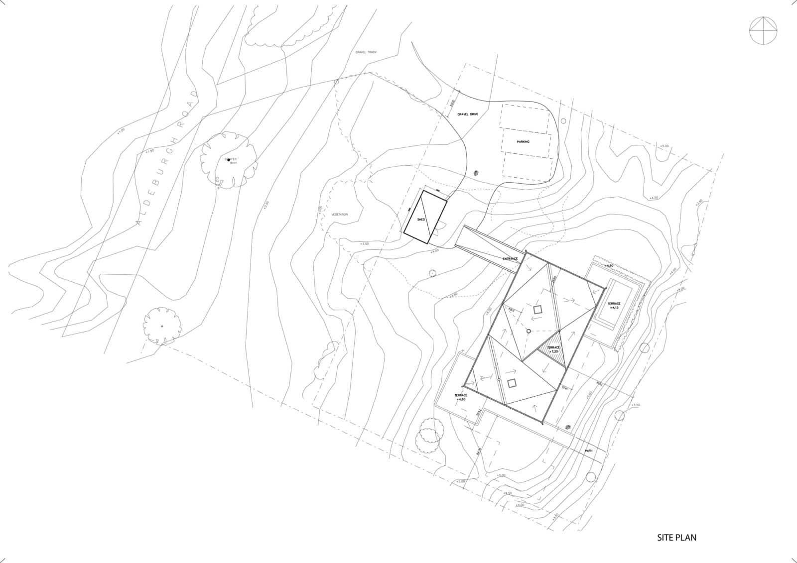 Dune House à Thorpeness par Jarmund/Vigsnaes Arkitekter 4 Sit Plan 1