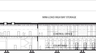 Centre de logistique Bestseller par C. F. Møller Architects Long Section 400x221