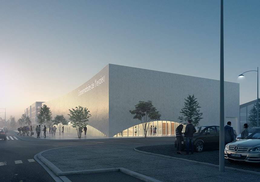 Conservatoire de Meyzieu par PARC Architectes Parc Architectes Conservatoire Musique Meyzieu 2 859x600