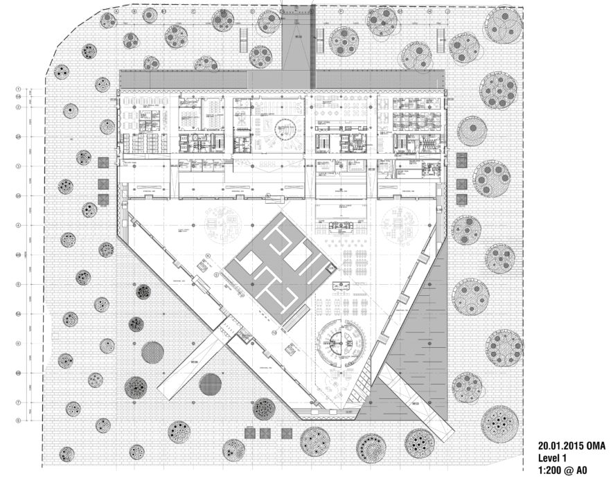 Qatar National Library Bibliotheque Doha Plan Niveau 2 Oma 2 885x700