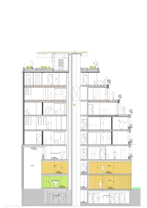 Edison Lite à Paris par Manuelle Gautrand Architecture Edison Lite Paris Manuelle Gautrand Coupe 1 494x700