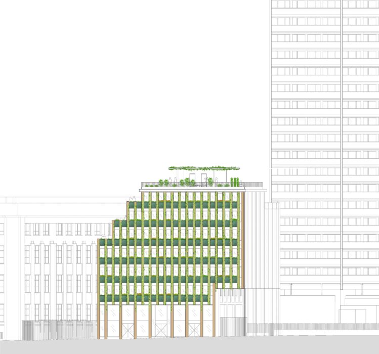 Edison Lite à Paris par Manuelle Gautrand Architecture Edison Lite Paris Manuelle Gautrand Facade Rue Edison 749x700