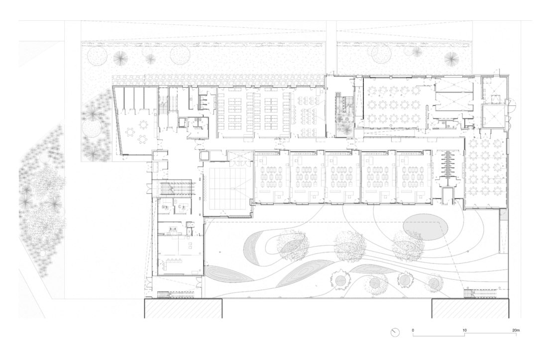 Groupe Scolaire Montpellier Mdr Architectes Plan De Niveau Rdc 1089x700
