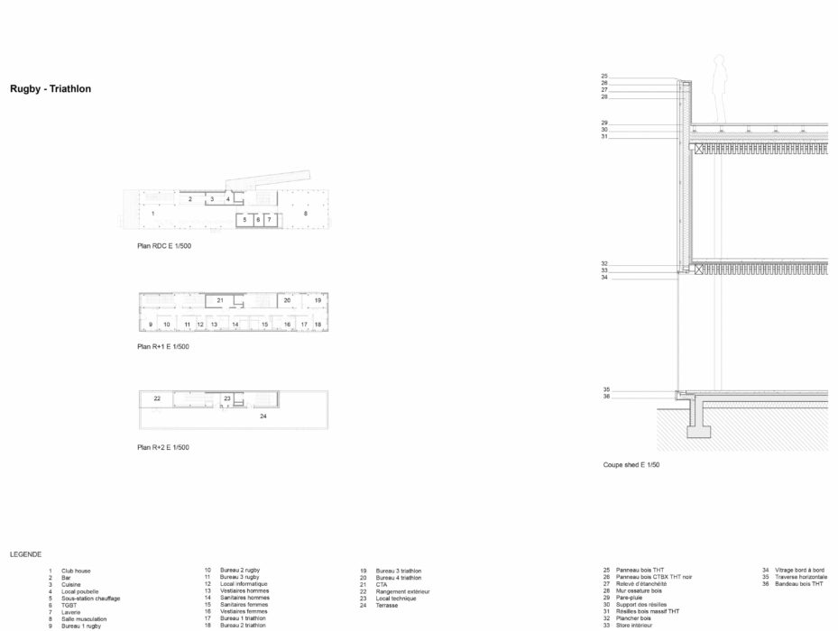 Complexe sportif Le Gallo à Boulogne-Billancourt par Bruno Mader Architecte Complexe Sportif Boulogne Billancourt Mader Details Techniques 929x700