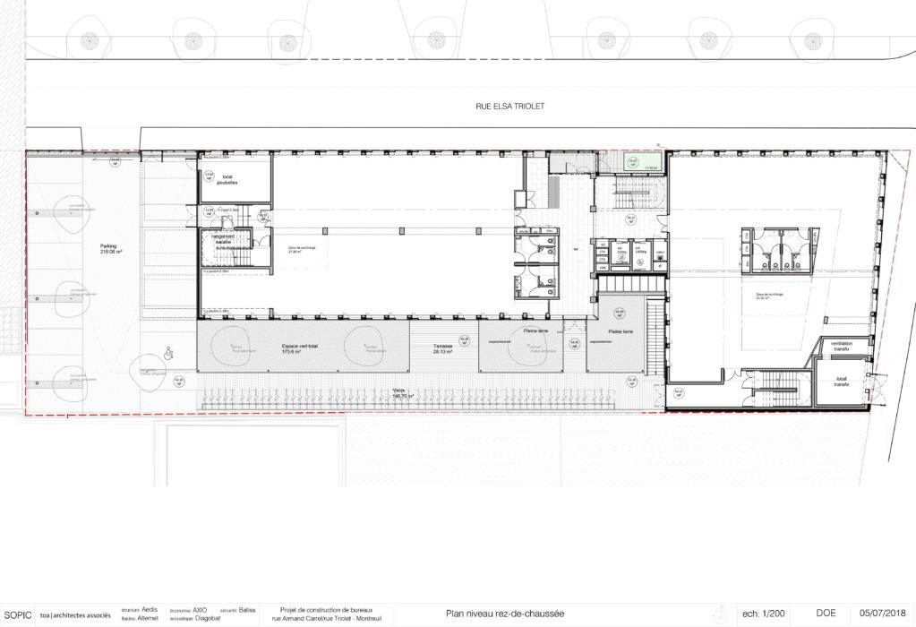 Immeuble Digital Montreuil Toa Architectes Plan Rdc 1023x700