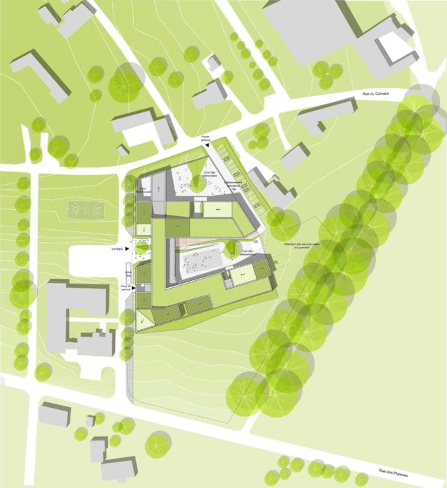 Groupe Scolaire Berlencourt Le Cauroy Bplusb Plan Masse 500 641x700