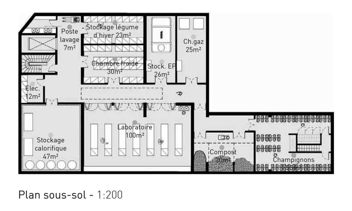 Cité Maraîchère de Romainville par Ilimelgo Cite Maraichere Romainville Plan Sous Sol 1167x700