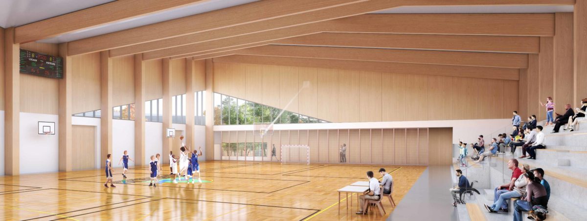 Le futur complexe Sportif Léo Lagrange à Val-de-Reuil sera dessiné par Studios Architecture Complexe Sportif Val De Rueil Studios 1 1200x453