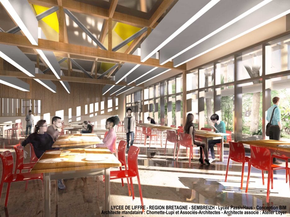 Lycée de Liffré par Chomette-Lupi et Associés - Architectes Lycee Liffre Chomette Lupi Restaurant 934x700