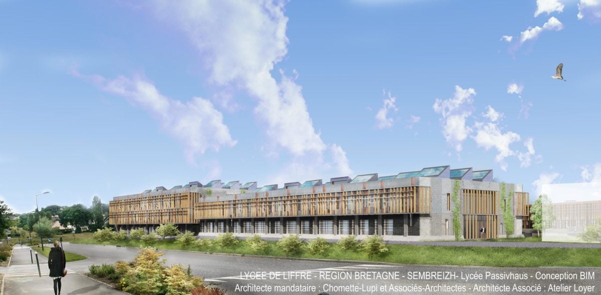 Lycée de Liffré par Chomette-Lupi et Associés - Architectes Lycee Liffre Chomette Lupi Vue Avenue Europe 1200x590