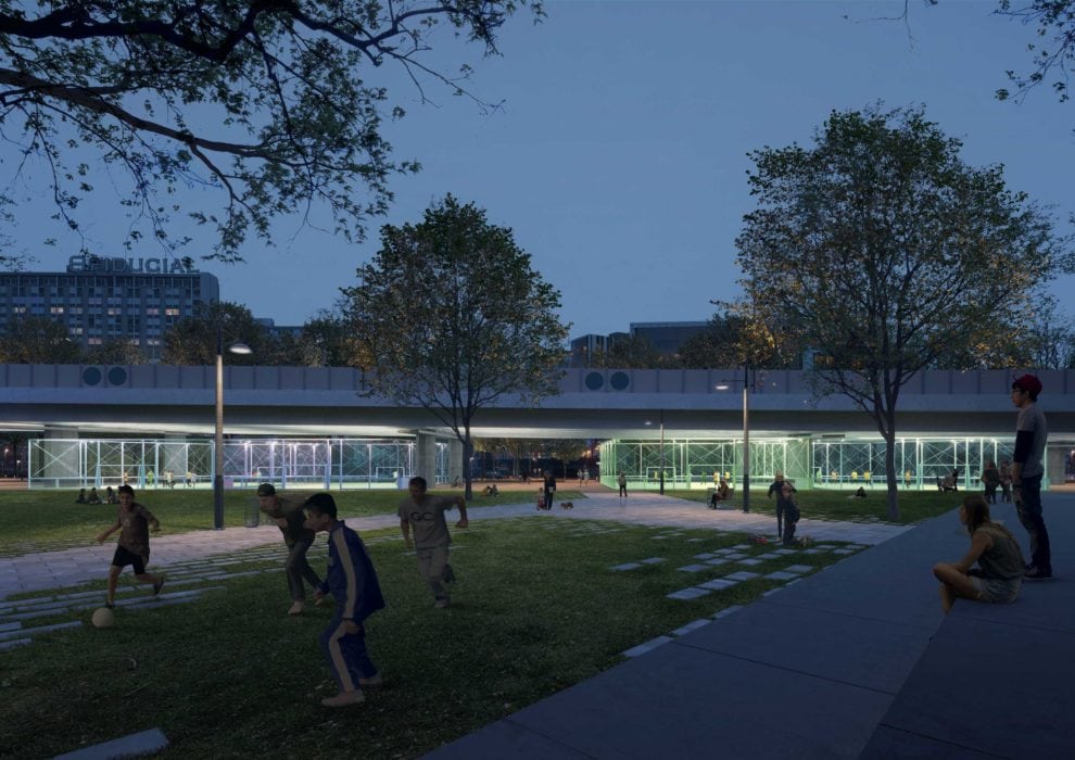 Dream va construire des terrains de foot sous le périphérique parisien. Dream Terrain Foot Porte Pouchet 3 990x700